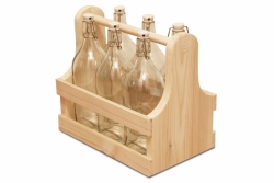 Dřevěná přepravka s lahvemi